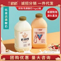 蘭格格蒙古風味炭燒熟酸奶蒙馬蘇里活菌發(fā)酵1kgx2桶組合低溫奶